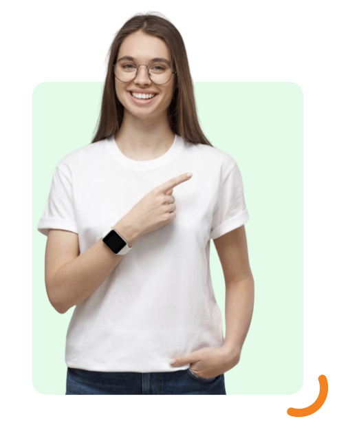 Estudiante señalando